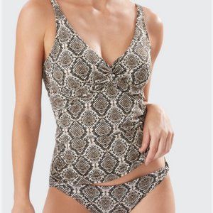 NWT Tommy Bahama Desert Python Underwire Long Tankini Swim Top size XS